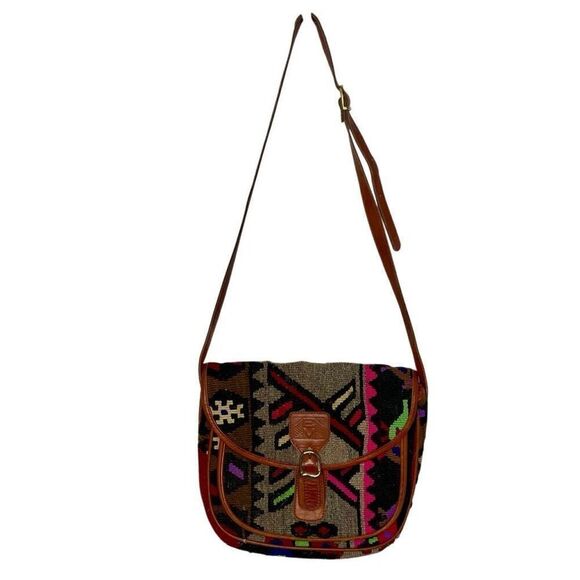 em may Handbags - EM MAY Turkish Kilim Wool Handbag Crossbody Messenger Bag Purse Unique Suede